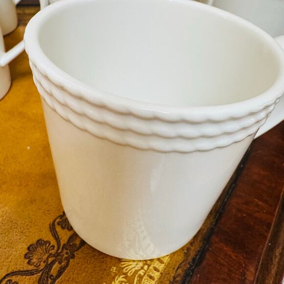 Kate Spade New York White Lenox Wickford 10 oz Rope Accent Mugs Set of 7 - Picture 5 of 9